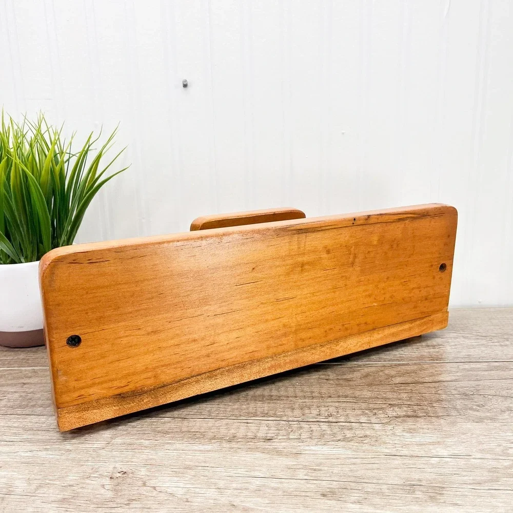 Vintage Wooden Napkin Holder:‎ Mid-Century Modern Table Decor